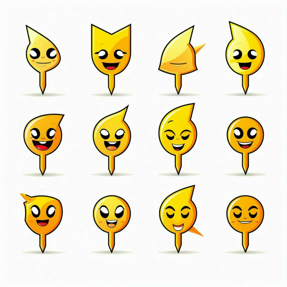 Arrow Emojis 2d cartoon vector illustration on white backg photo