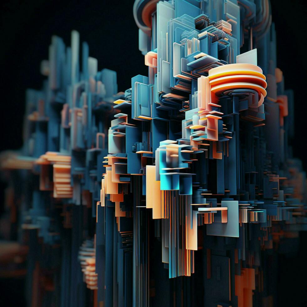 Artificial glitches forming unexpected patterns and shapes photo