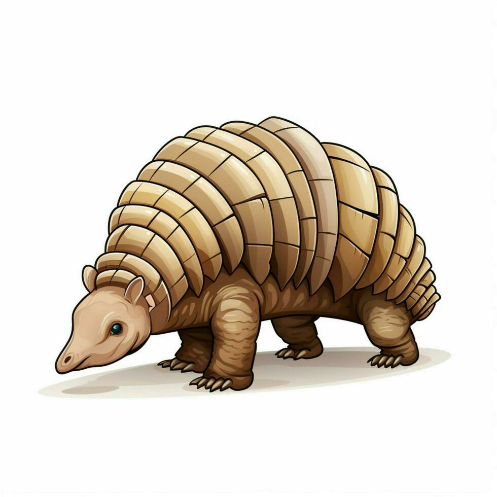 Armadillo 2d cartoon vector illustration on white backgrou photo