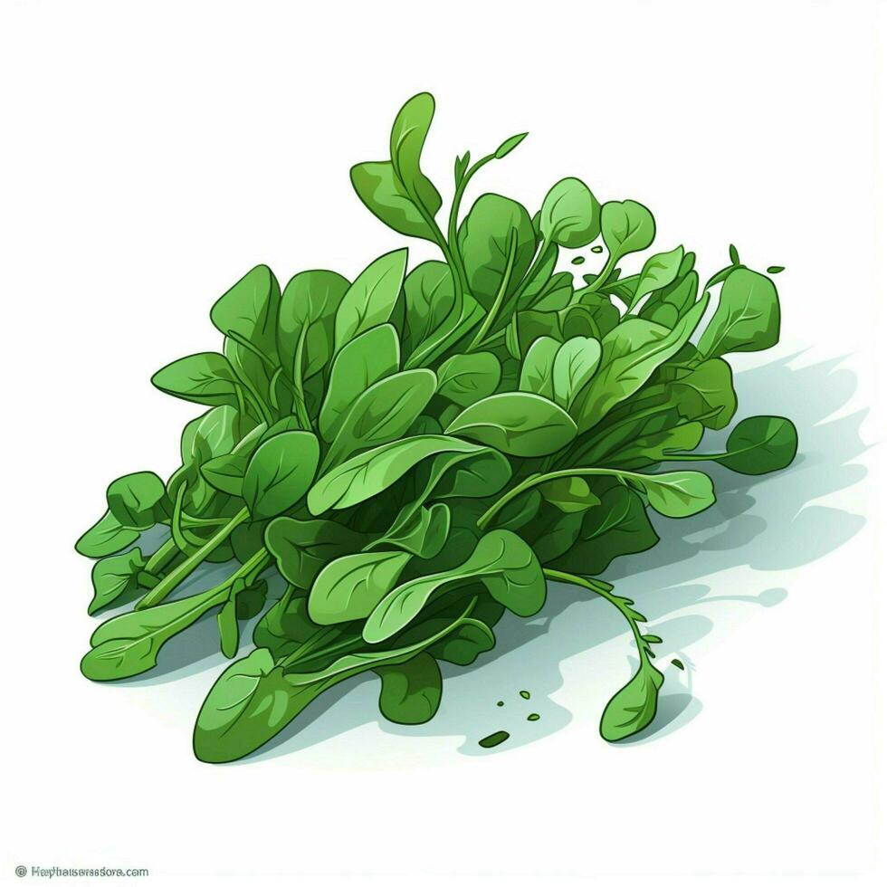 Arugula 2d vector illustration cartoon high quality 4k hdr photo