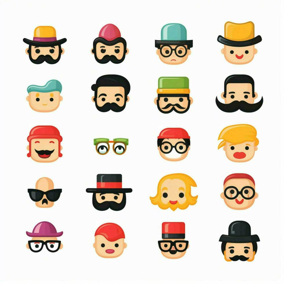 Arts and Crafts Emojis 2d cartoon vector illustration on w photo