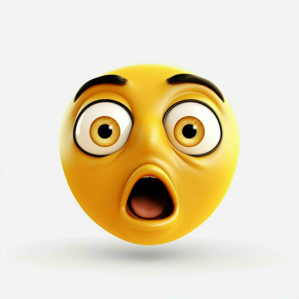 Astonished Face emoji on white background high quality 4k photo