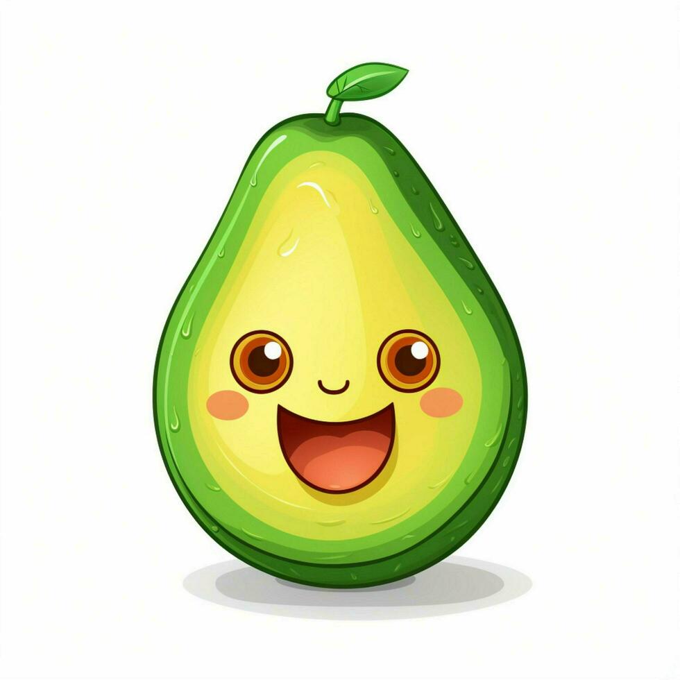 aguacate 2d dibujos animados vector ilustración en blanco antecedentes foto