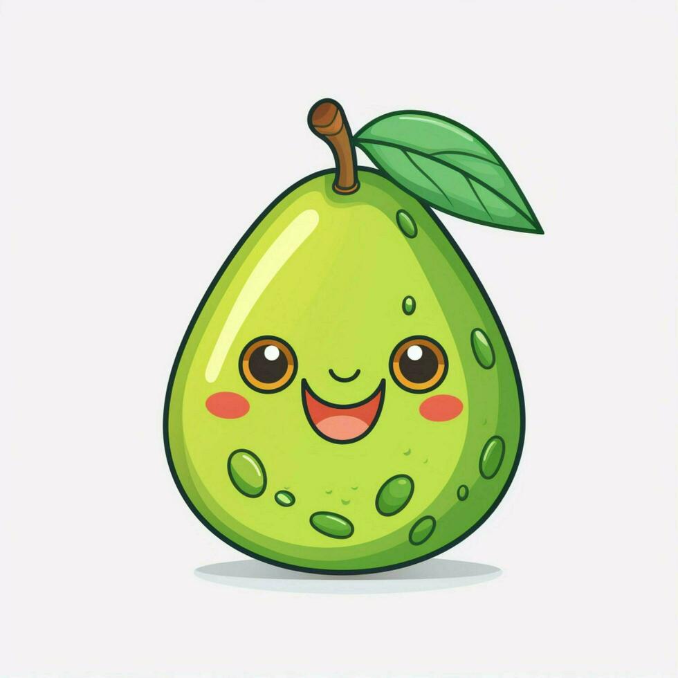 Avocado 2d cartoon vector illustration on white background photo
