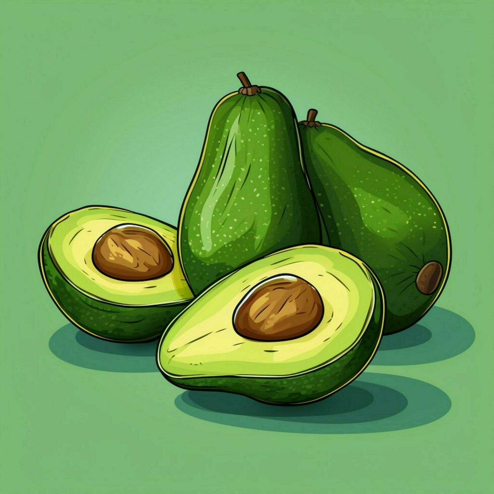 aguacates 2d vector ilustración dibujos animados alto calidad 4k hd foto