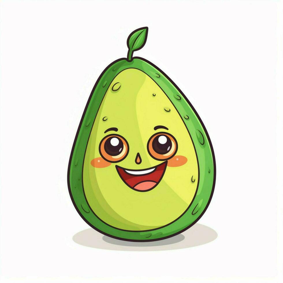 aguacate 2d dibujos animados vector ilustración en blanco antecedentes foto