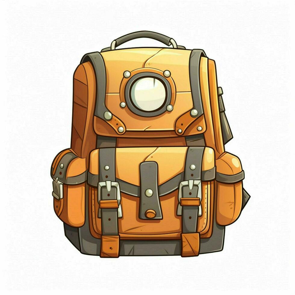 Backpack 2d cartoon illustraton on white background high q photo