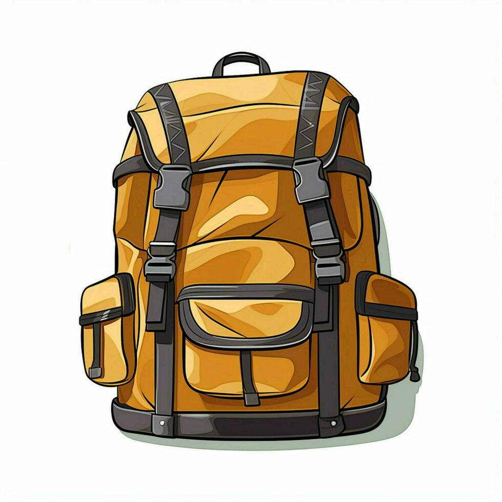 mochila 2d dibujos animados vector ilustración en blanco fondo foto