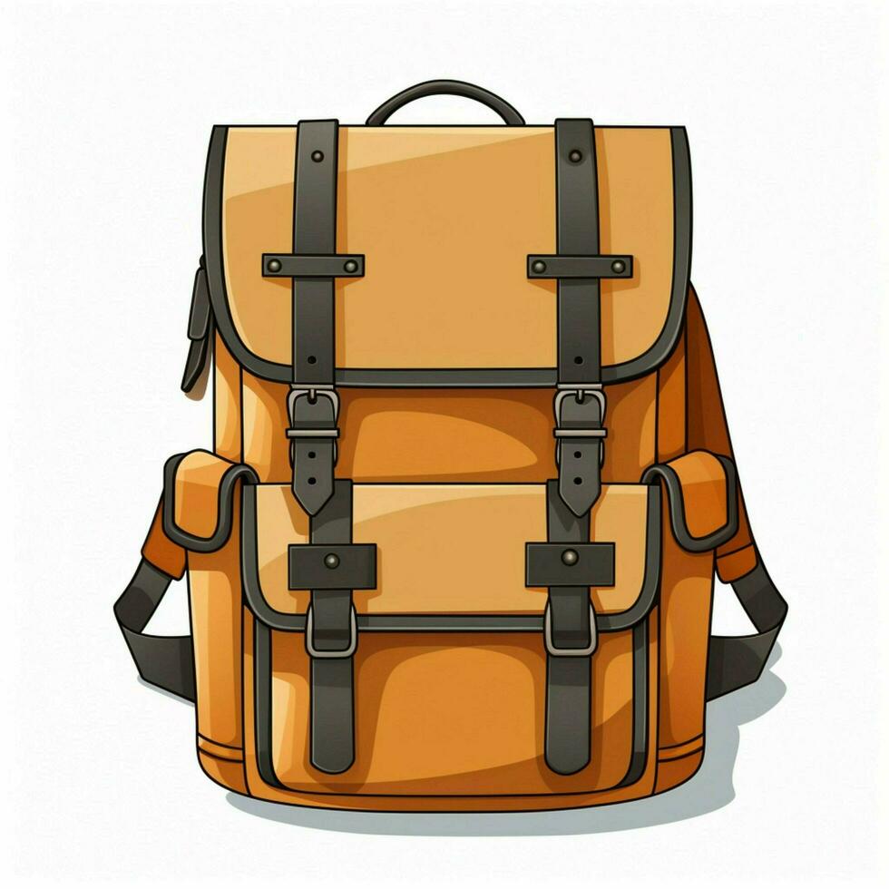 Backpack 2d cartoon vector illustration on white backgroun photo