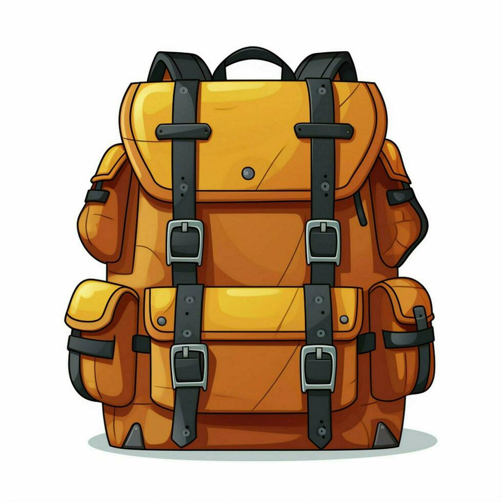 mochila 2d dibujos animados vector ilustración en blanco fondo foto