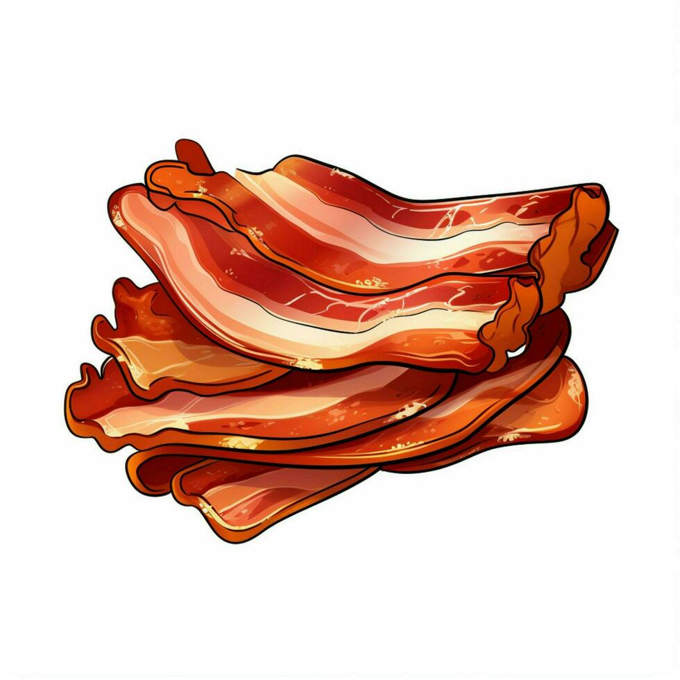 Bacon 2d vector illustration cartoon in white background h photo