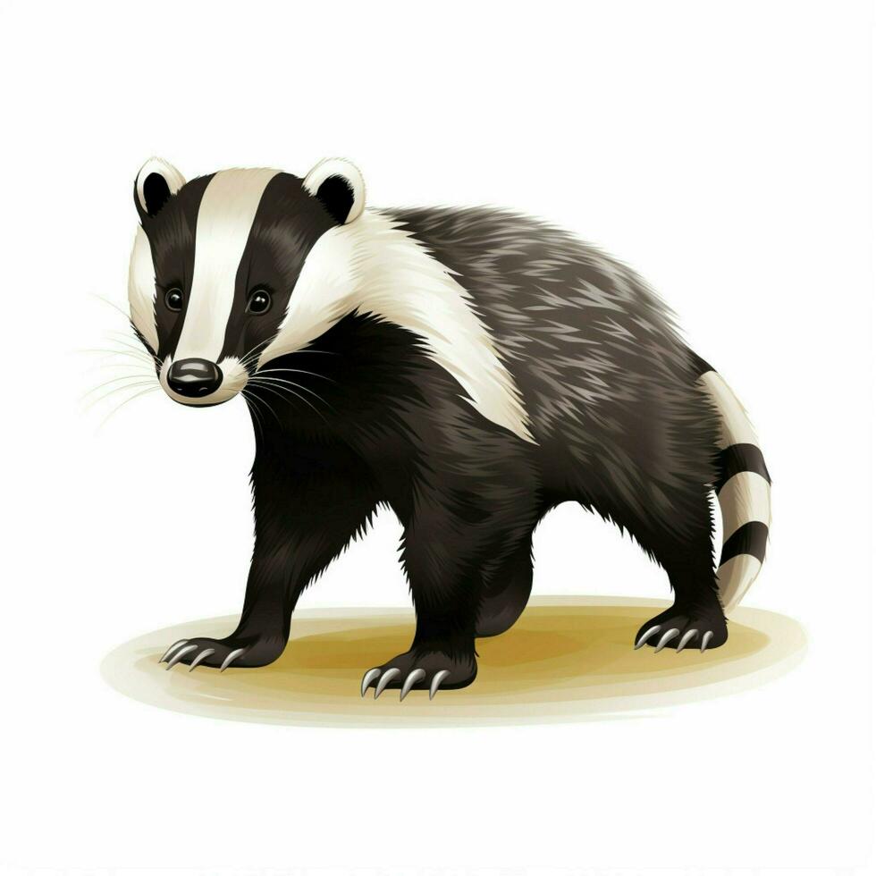 Badger 2d cartoon vector illustration on white background photo