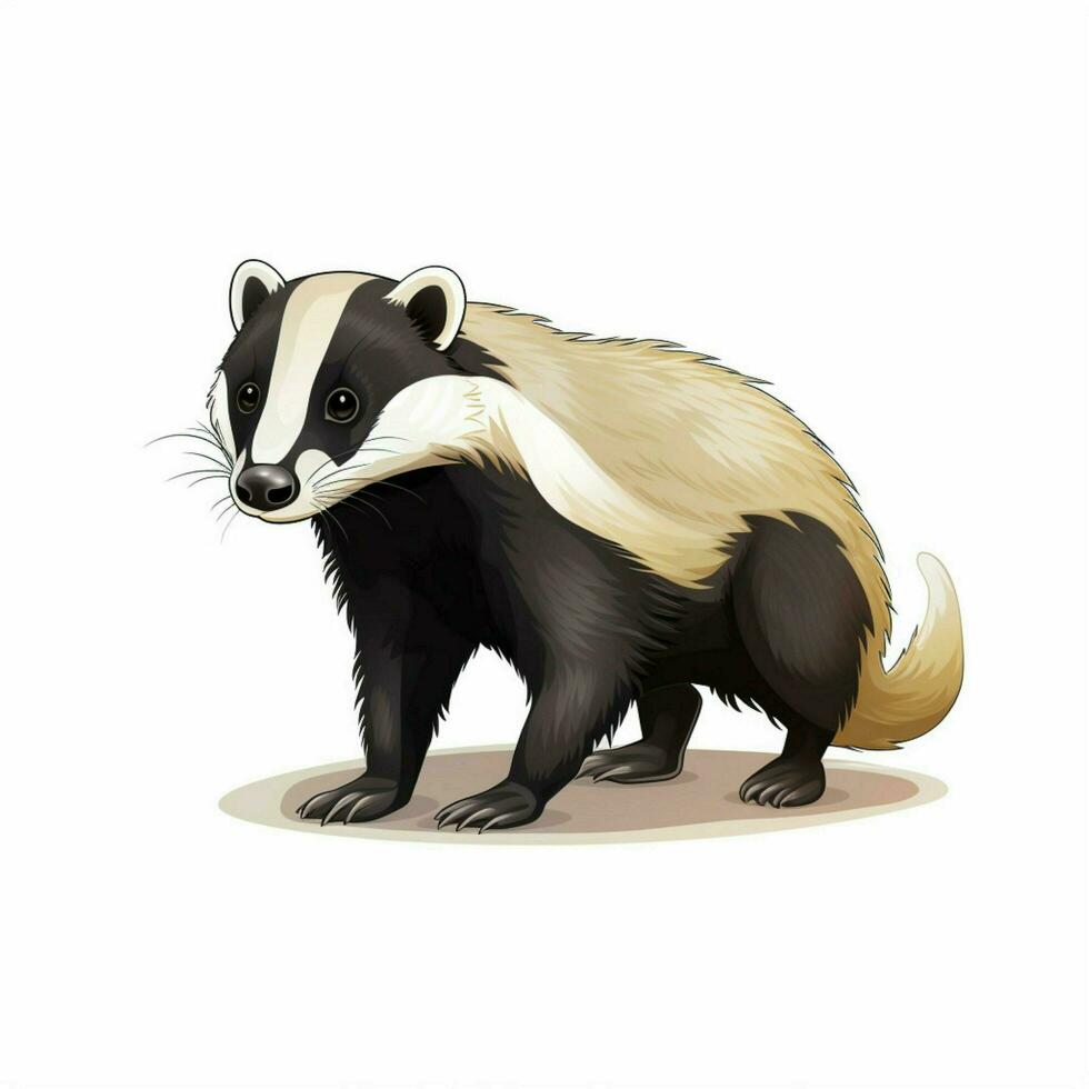 Badger 2d cartoon vector illustration on white background photo