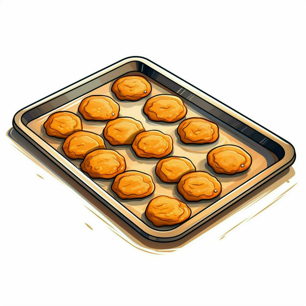 Baking Sheet 2d cartoon illustraton on white background hi photo