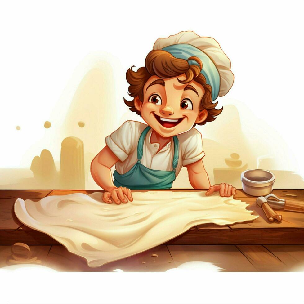 Baking Parchment 2d cartoon illustraton on white backgroun photo