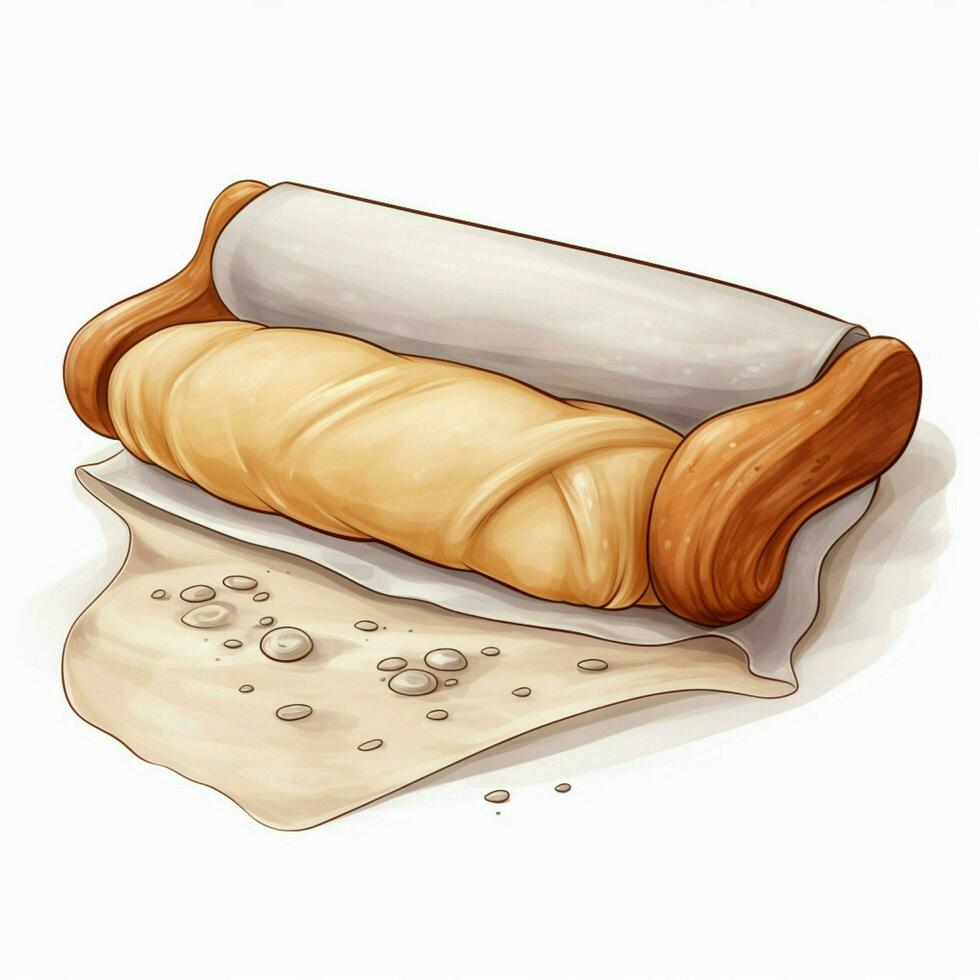 Baking Parchment 2d cartoon illustraton on white backgroun photo