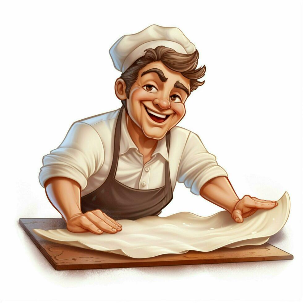 Baking Parchment 2d cartoon illustraton on white backgroun photo