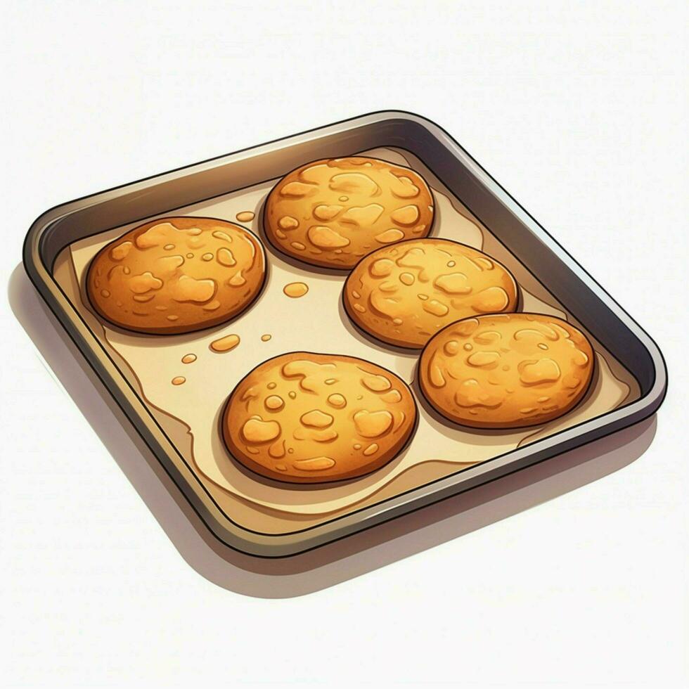 Baking Sheet 2d cartoon illustraton on white background hi photo