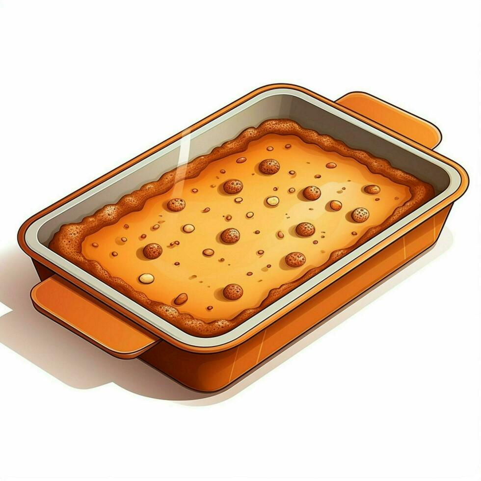 Baking Tray Baking Dish 2d cartoon illustraton on white b photo