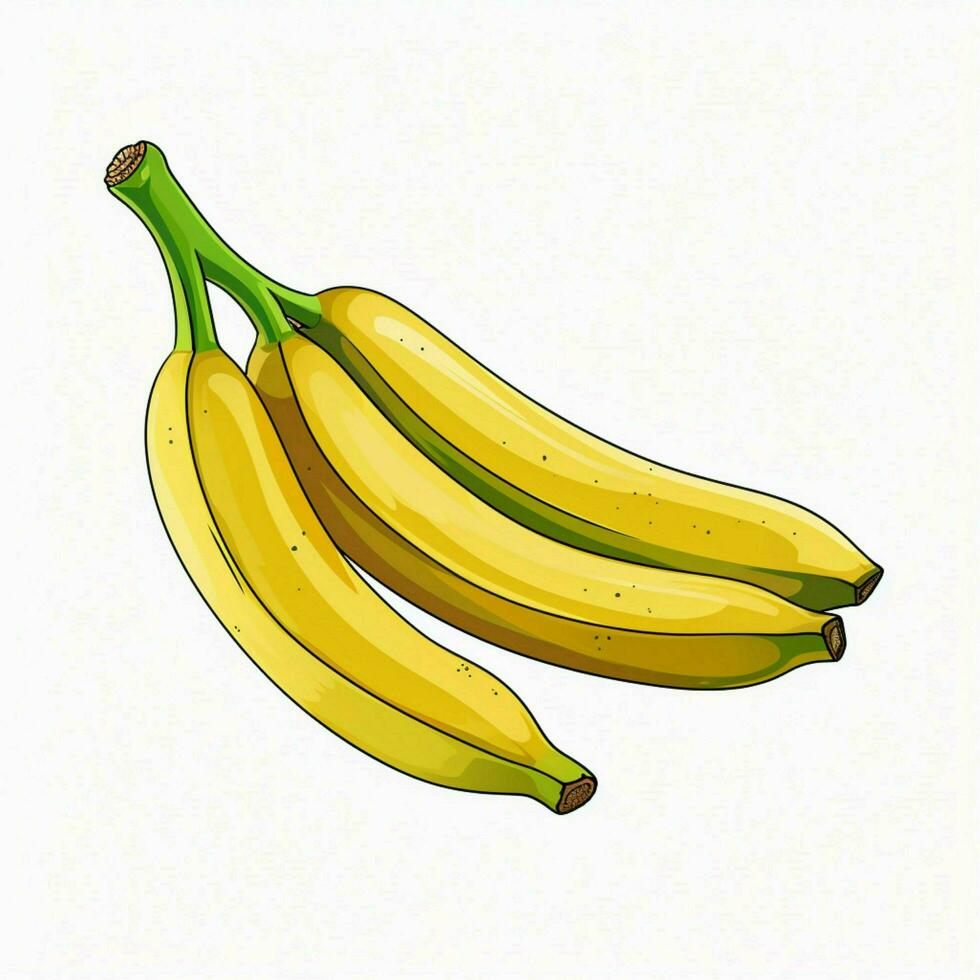 Banana 2d cartoon vector illustration on white background photo