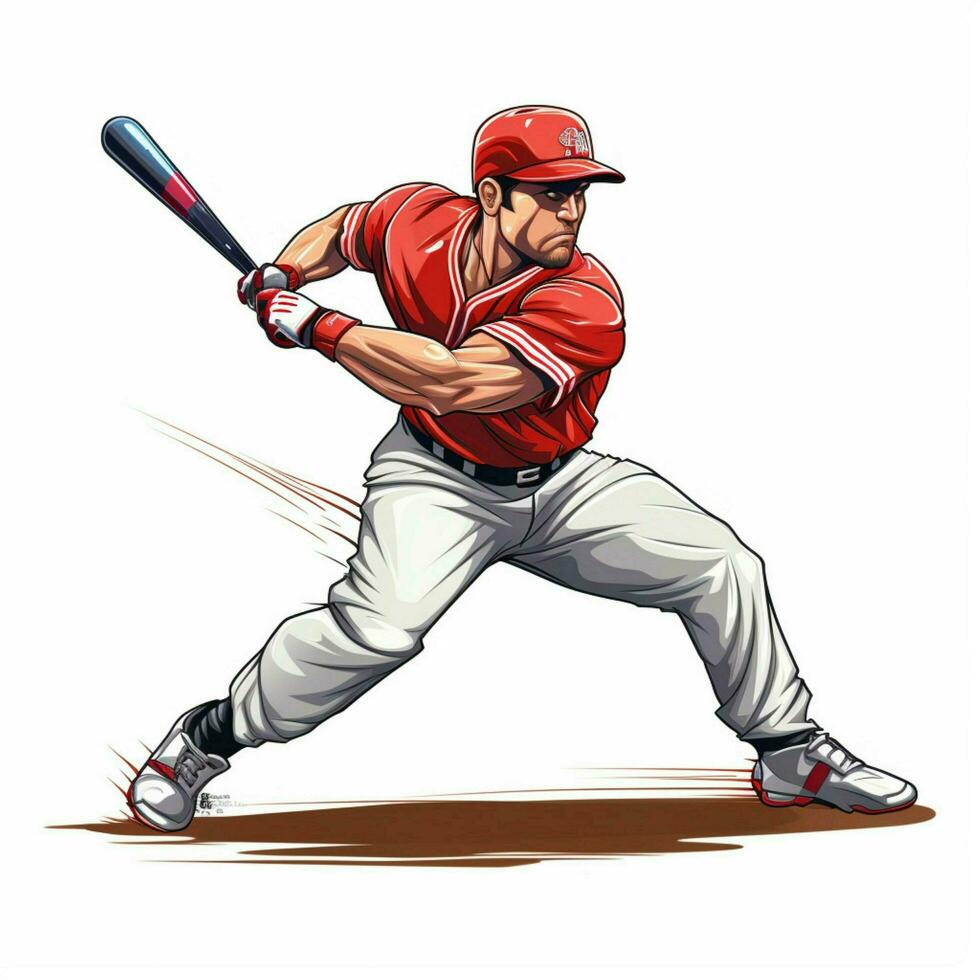 béisbol 2d dibujos animados vector ilustración en blanco fondo foto