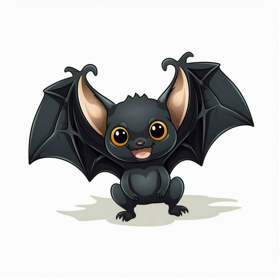 Bat 2d cartoon vector illustration on white background hig photo