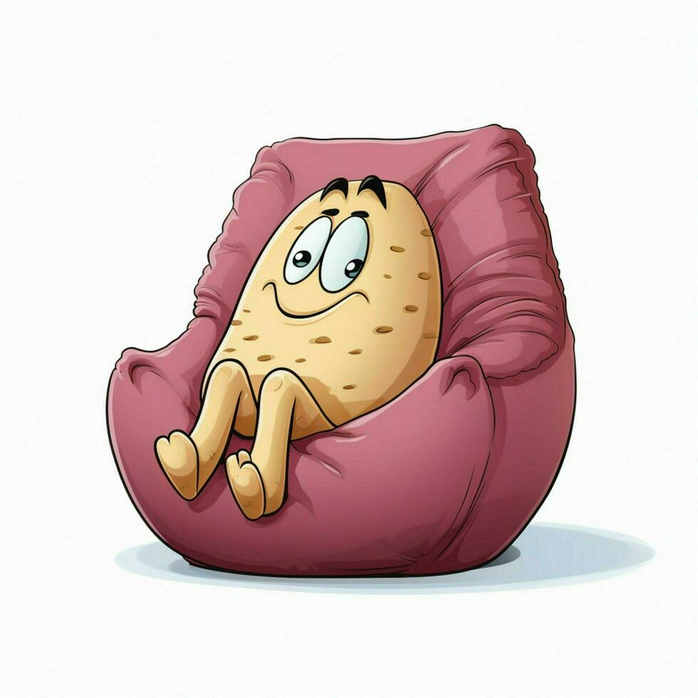 Bean bag 2d cartoon illustraton on white background high q photo