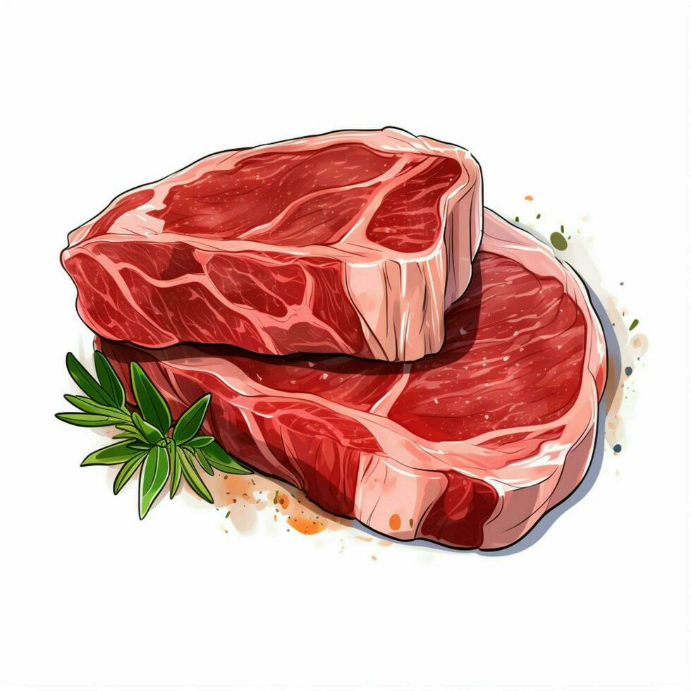 Beef 2d vector illustration cartoon in white background hi photo