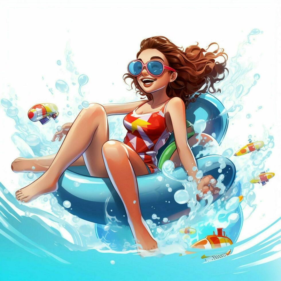 bikini 2d dibujos animados ilustracion en blanco antecedentes alto como foto