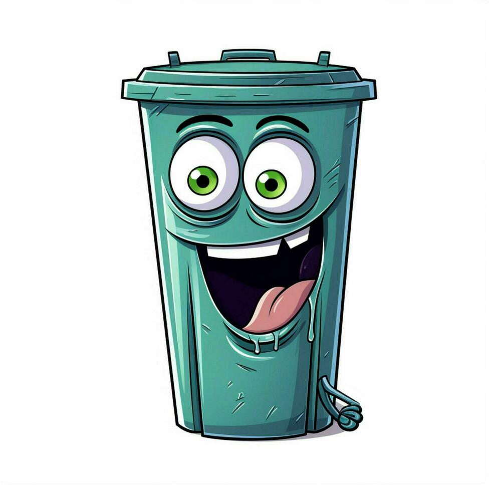 Bin 2d cartoon illustraton on white background high qualit photo