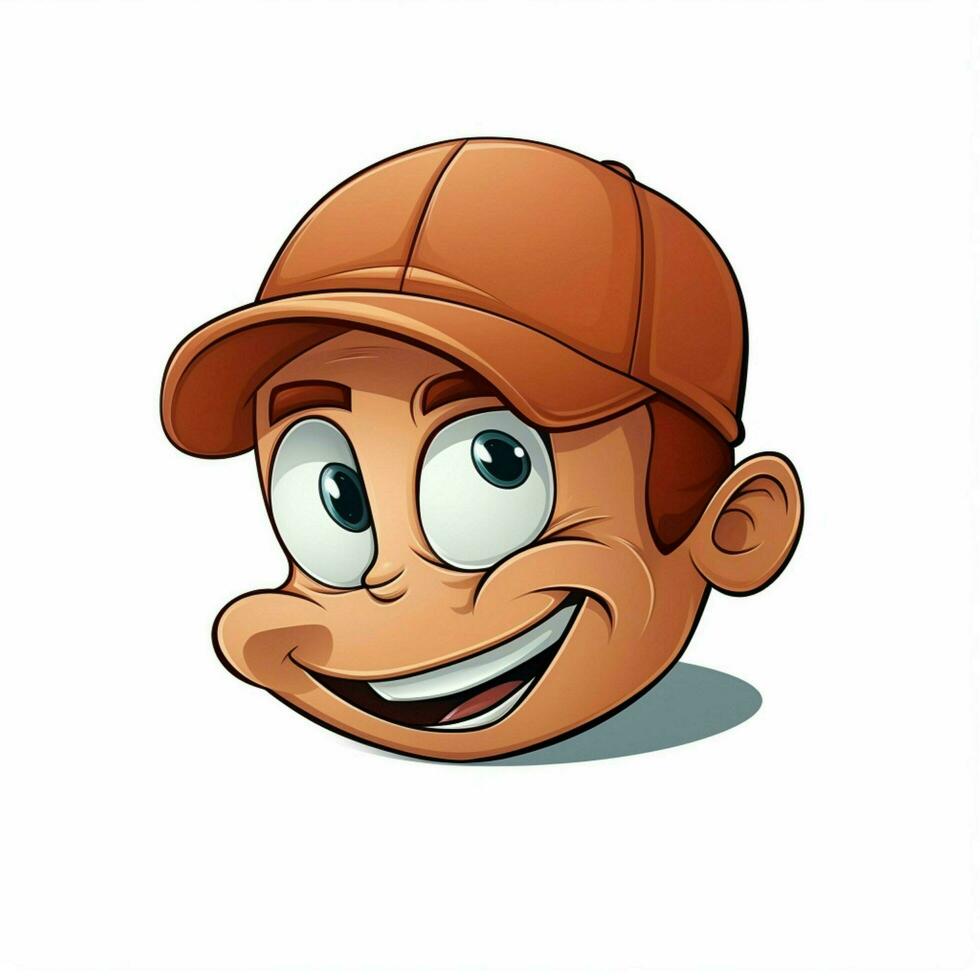 Billed Cap 2d cartoon illustraton on white background high photo