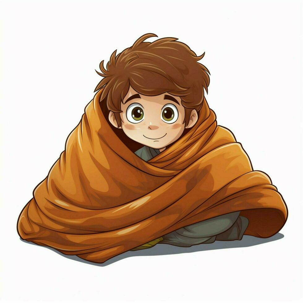 Blanket 2d cartoon vector illustration on white background photo