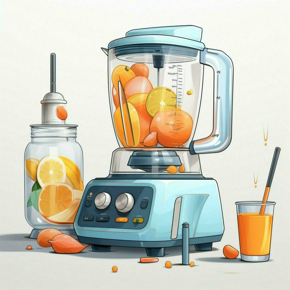 Blender 2d cartoon illustraton on white background high qu photo