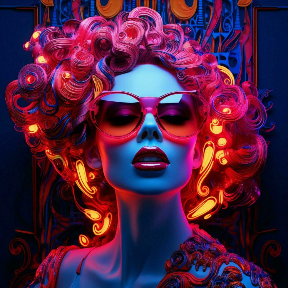 Bold and captivating neon expressions photo