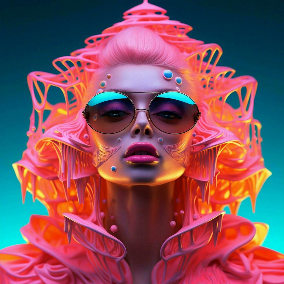 Bold and captivating neon expressions photo