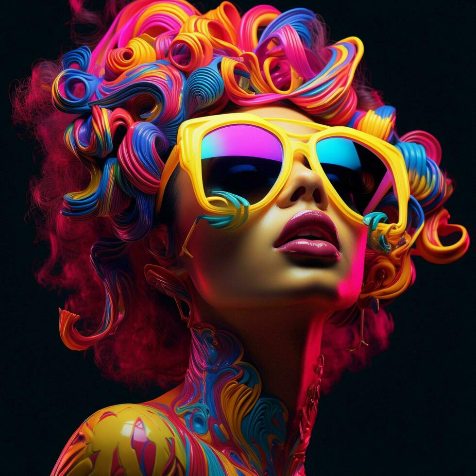 Bold and captivating neon expressions photo
