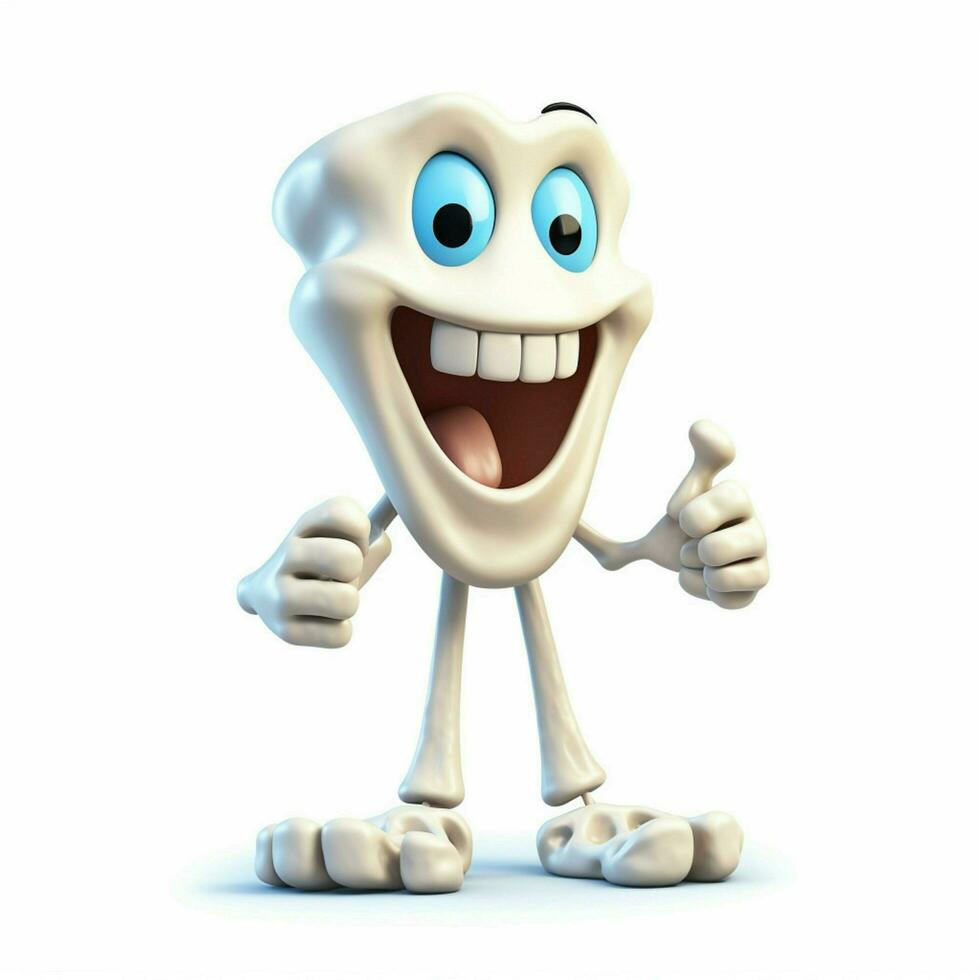 Bone 2d cartoon illustraton on white background high quali photo