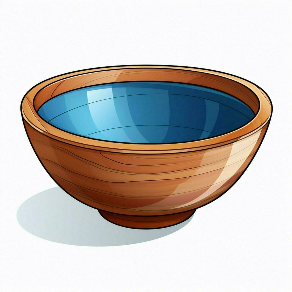 Bowl 2d cartoon illustraton on white background high quali photo