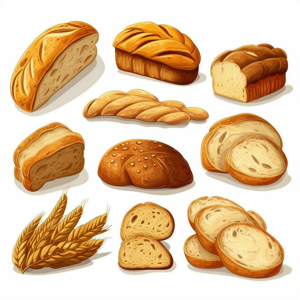 Bread 2d vector illustration cartoon in white background h photo