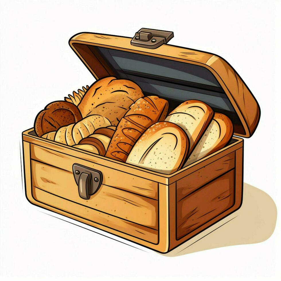 Breadbox 2d cartoon illustraton on white background high q photo