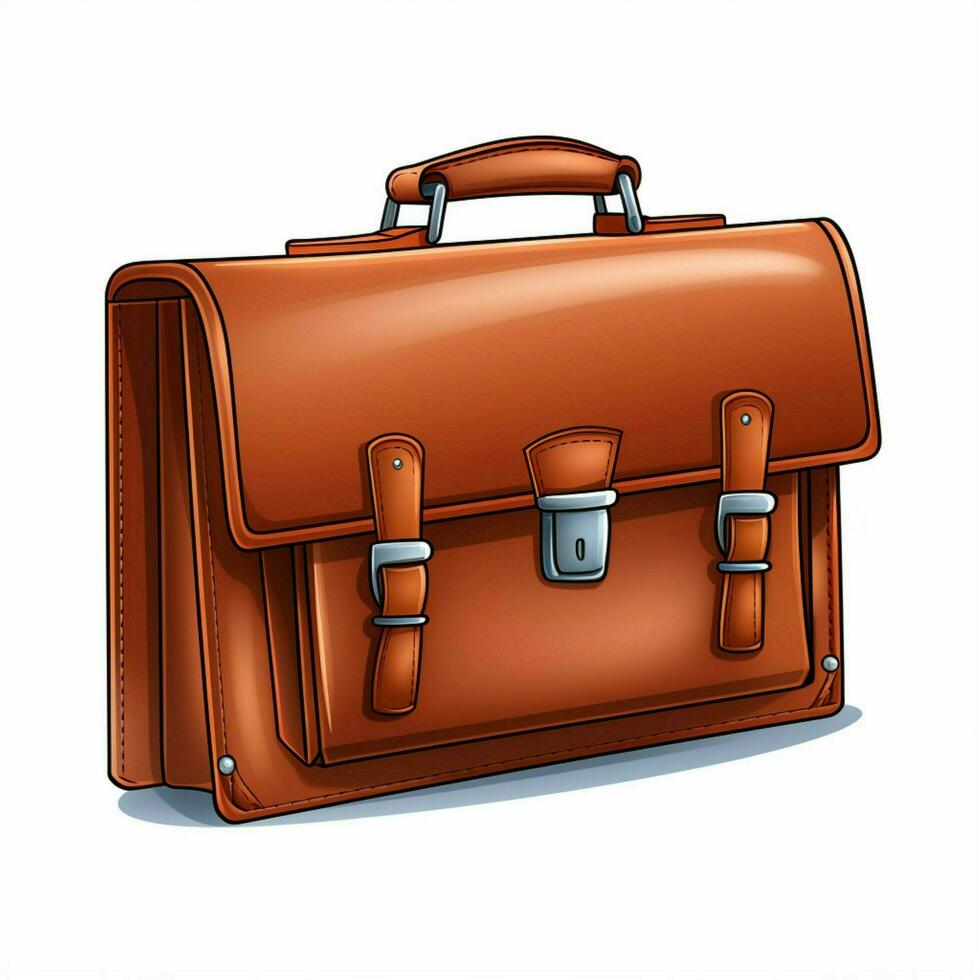 Briefcase 2d cartoon illustraton on white background high photo