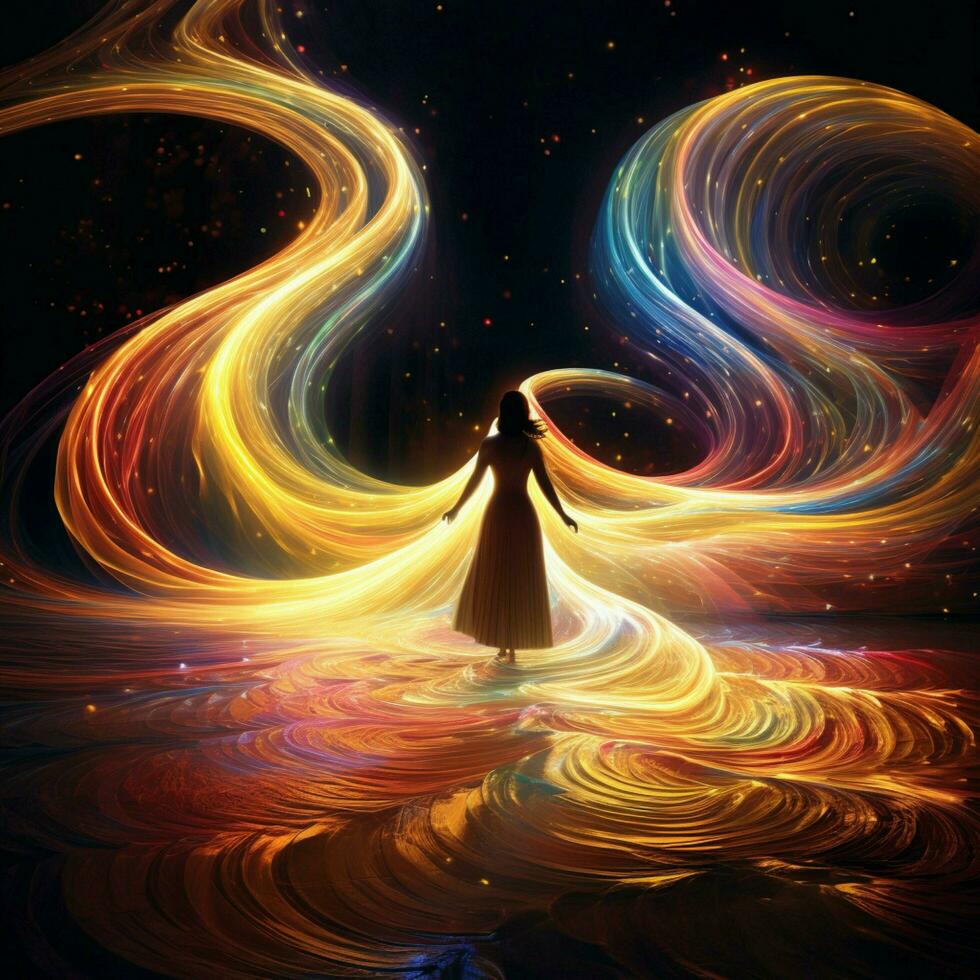 Brilliant streaks of vibrant light photo