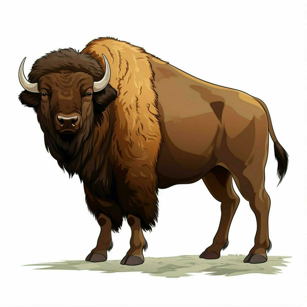 Buffalo 2d cartoon vector illustration on white background photo