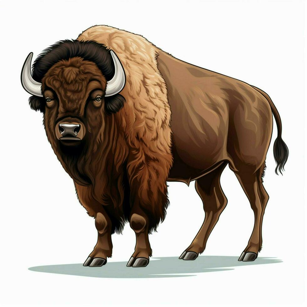 Buffalo 2d cartoon vector illustration on white background photo