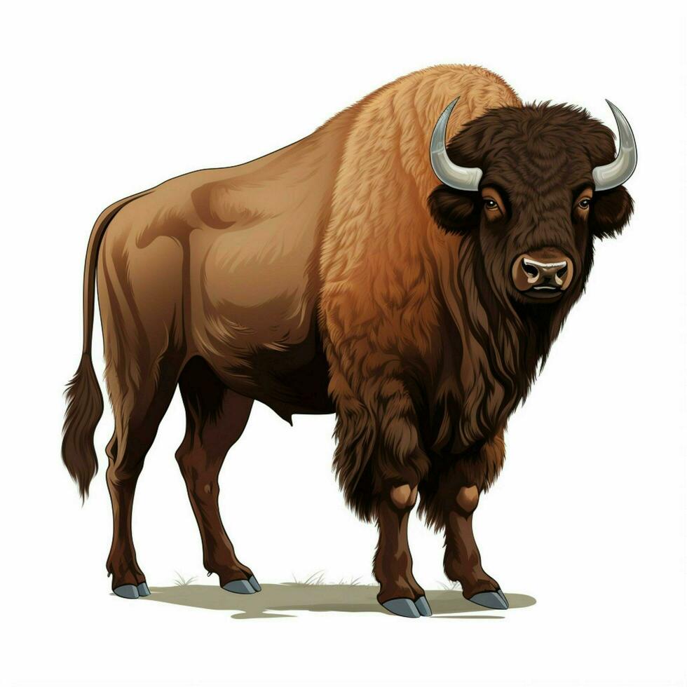 Buffalo 2d cartoon vector illustration on white background photo