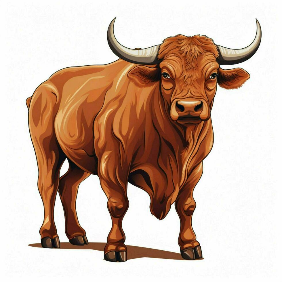 Bull 2d cartoon vector illustration on white background hi photo