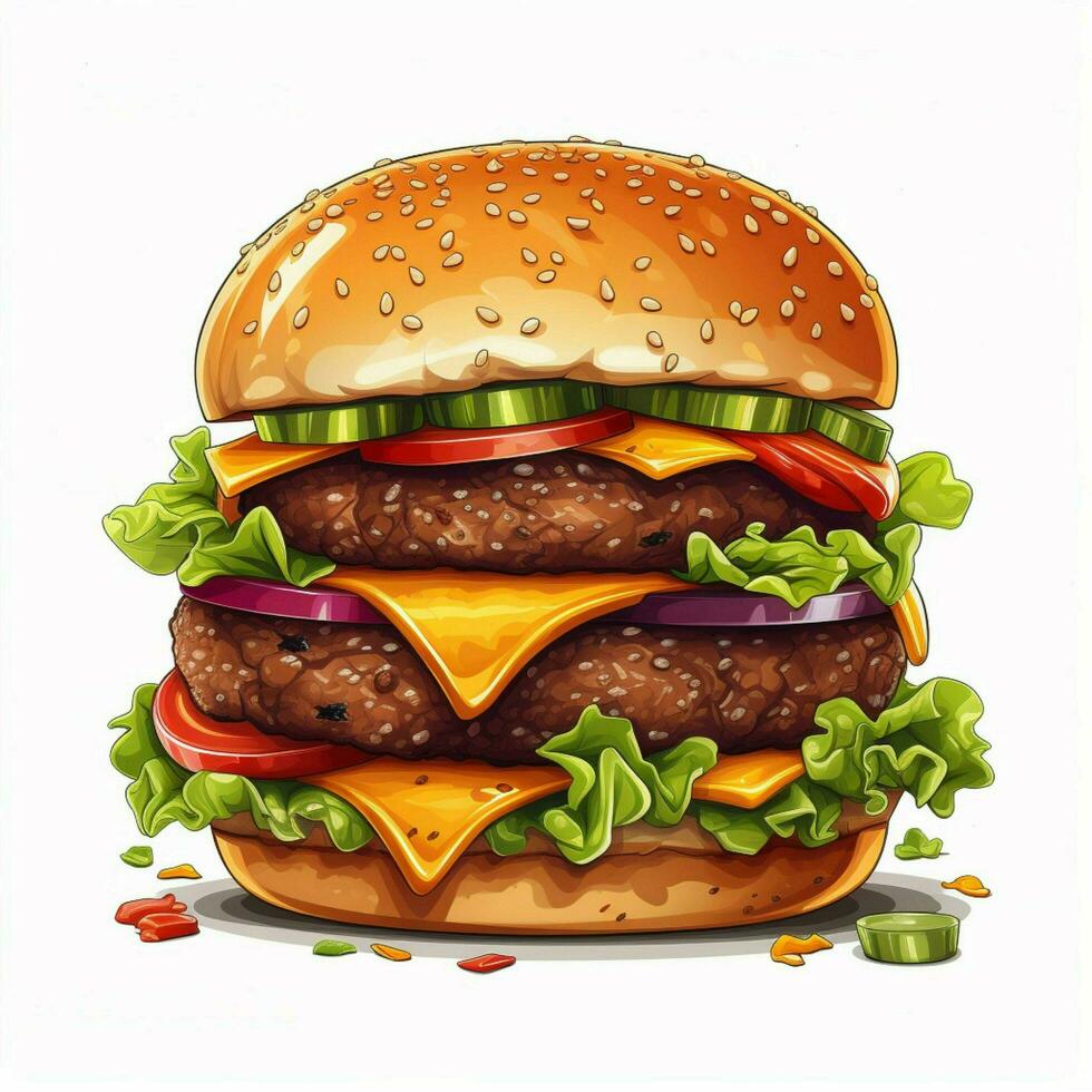 Burgers 2d vector illustration cartoon in white background photo