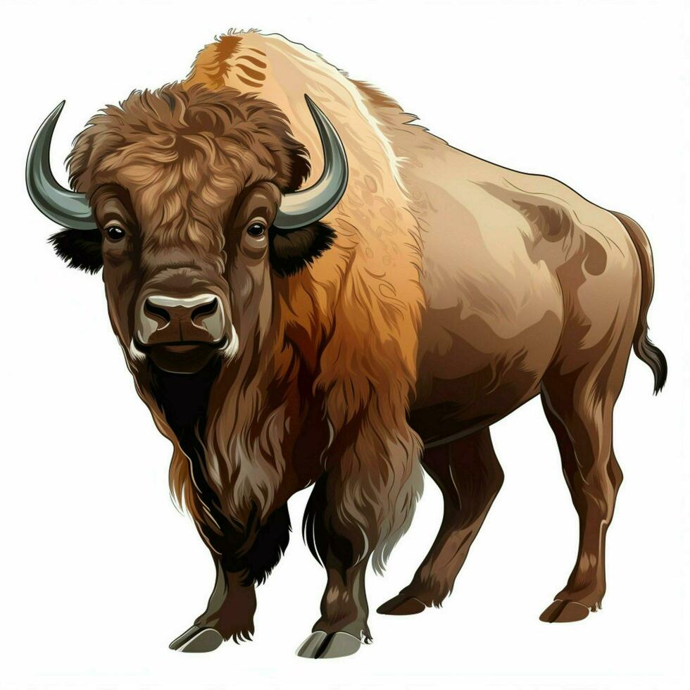 Buffalo 2d cartoon vector illustration on white background photo