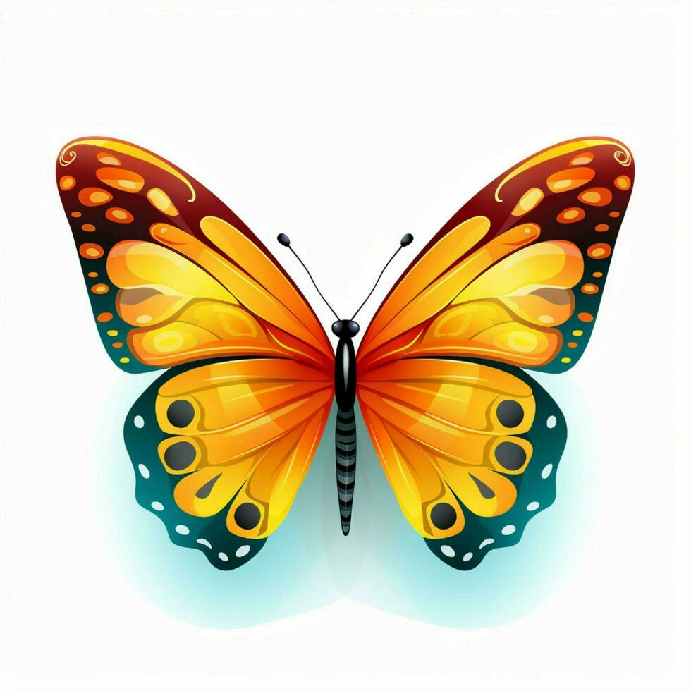 mariposa 2d dibujos animados vector ilustración en blanco backgrou foto