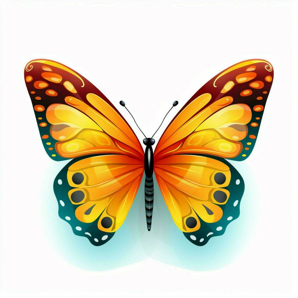 Butterfly 2d cartoon vector illustration on white backgrou photo